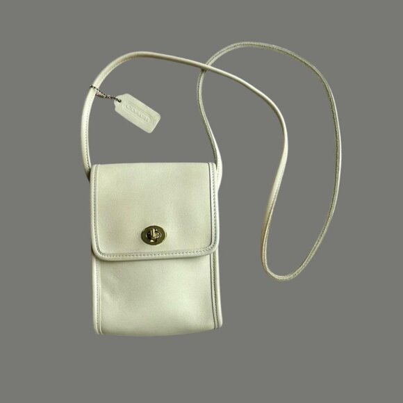 Vintage 90s Coach Scooter Turnlock Crossbody Bag - Picture 1 of 8